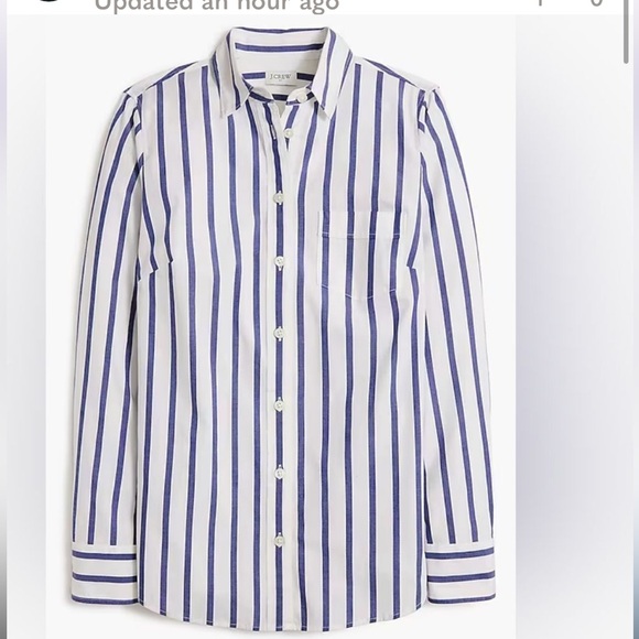 J. Crew Blue and White Striped Button Down Shirt - Picture 1 of 10